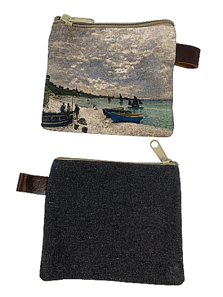 Kleine Münztasche mit Reißverschluss mit Monet Motiven